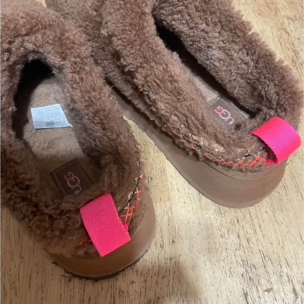 UGG Brown Platform Shoes with Pink Accents - Picture 2 of 2